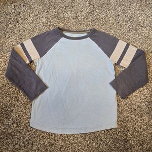 Mini Boden Boys L/S Shirt - Blue and Gray Size 4-5